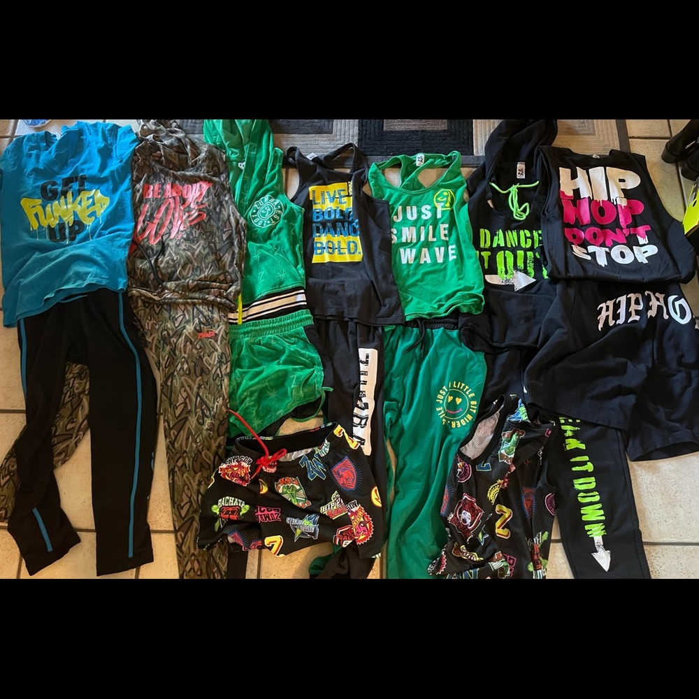 16 Zumba Shorts Tops Jogger Pants Hoodies Used